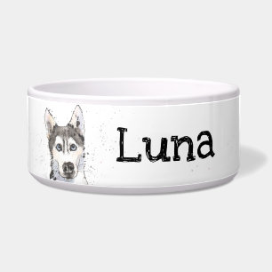 Siberischer Husky, lustige Tinte zeichne personali Napf
