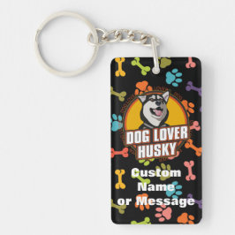 Siberischer Husky Paw Bones Hunde Individuelle Nam Schlüsselanhänger