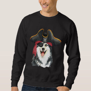 Siberischer Husky Pirate Hand Wasserfarbe Sweatshirt