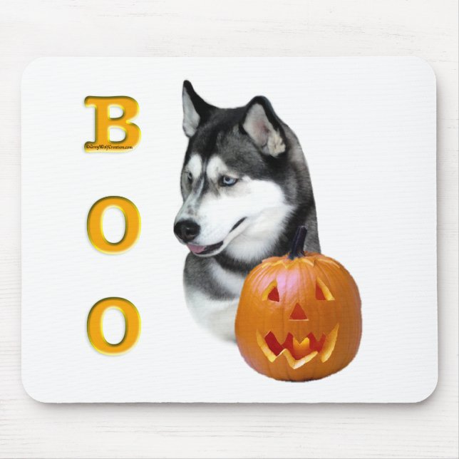 Siberischer Husky (schwarz) Boo Mousepad (Vorne)