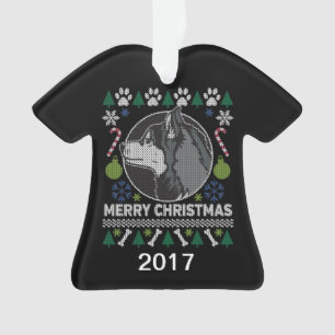Siberischer Husky-Ugly-Weihnachtssüß Ornament