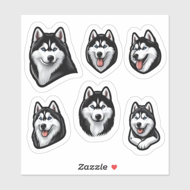 Siberischer Husky-Vinyl-Aufkleber mit kundenspezif Aufkleber (Blatt)