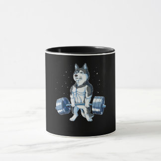 Siberischer Husky Weightlift Funny Deadlift Männer Tasse