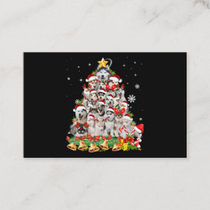 Siberischer Husky Weihnachtsbaum Lights Funny Dog Visitenkarte