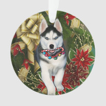 Siberischer Husky-Weihnachtsschmuck