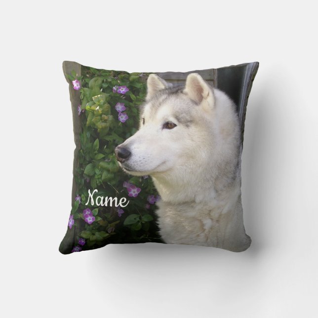 Siberischer Husky Welpenhund Kissen (Rückseite)