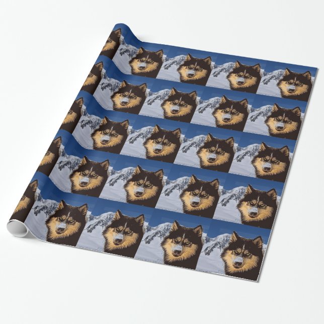 Siberischer Husky-Wrapping-Papier Geschenkpapier (Ungerollt)
