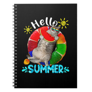 Siberischer Katzenschwimmbad Essend Wassermelone H Notizblock
