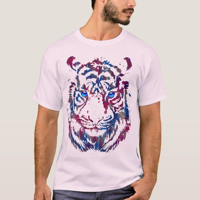 Siberischer Tiger Head - Tiger Blue Eyes T - Shirt (Vorderseite)