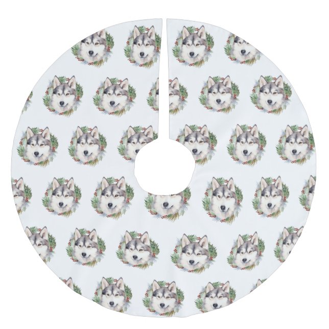 Siberischer Weihnachtsmann Weihnachtsmann Polyester Weihnachtsbaumdecke (Vorderseite)