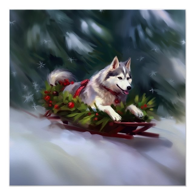 Siberischer Weihnachtsschnee Poster (Vorderseite)