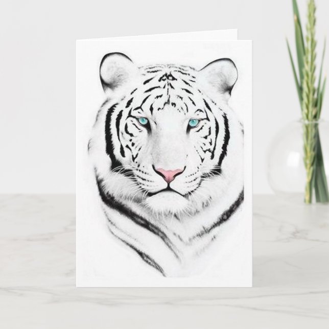 Siberischer Weißer Tiger Karte (Vorderseite)