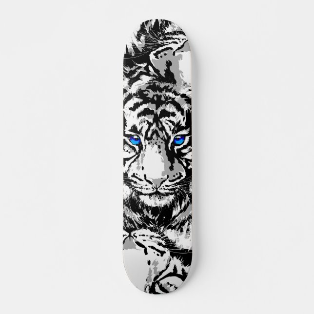 Siberischer White Tiger Skateboard Deck (Vorne)