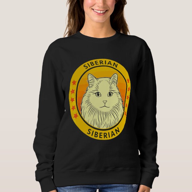 Siberisches Cat Portrait Sweatshirt (Vorderseite)