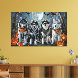 Sibirian Husky Halloween Gruselig  Leinwanddruck