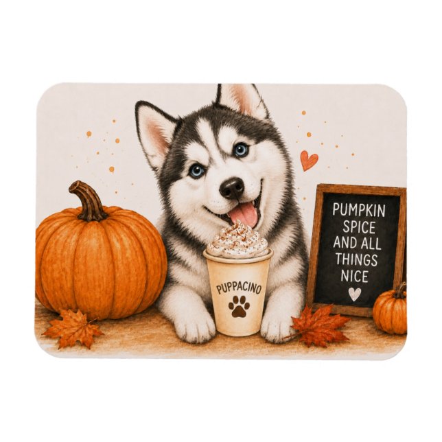 Sibirian Husky Pumpkin Spice Magnet (Horizontal)