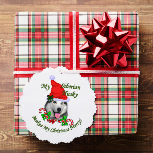 Sibirian Husky Weihnachten Fröhlich Ornament Karte