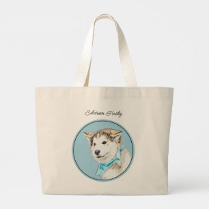 Sibirian Husky Welpen Malerei Kupferroter Hund Kun Jumbo Stoffbeutel