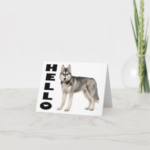Sibirian Husky Welpenhund Hallo, ,Vermisse Dich, L Karte