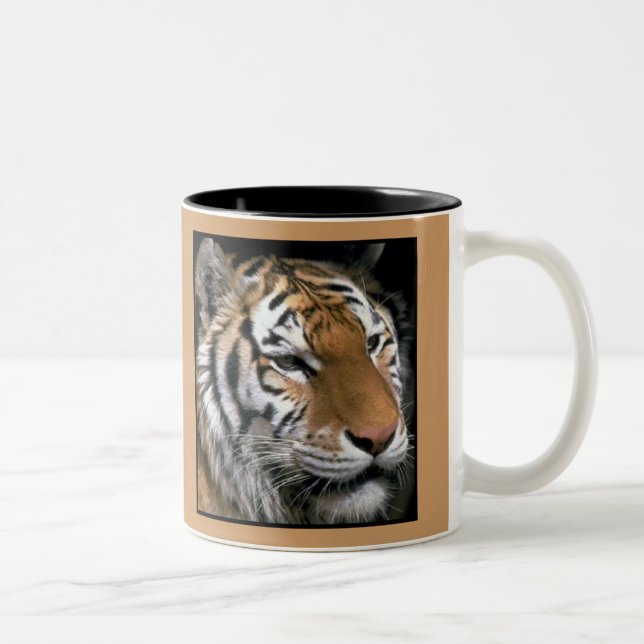 Sibirien Tiger Lounge Kunst Zweifarbige Tasse (Rechts)