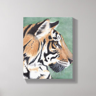 Sibirien Tiger Original Wasserfarbenwelt Sass Caf Leinwanddruck