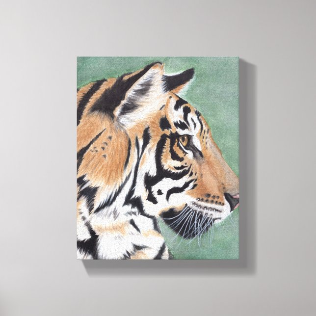 Sibirien Tiger Original Wasserfarbenwelt Sasso San Leinwanddruck (Vorderseite)
