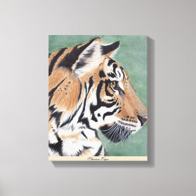 Sibirien Tiger Original Wasserfarbenwelt Sasso San Leinwanddruck (Vorderseite)