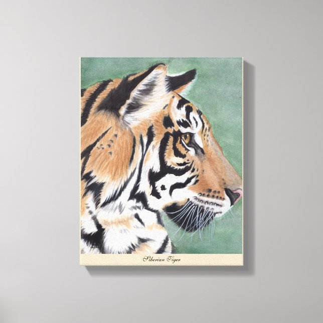 Sibirien Tiger Original Wasserfarbenwelt Sasso San Leinwanddruck (Vorderseite)