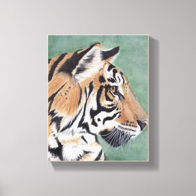 Sibirien Tiger Original Wasserfarbenwelt Sasso San Leinwanddruck (Vorderseite)