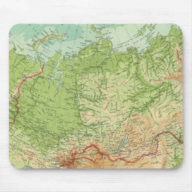 Sibirienkarte mit Schifffahrtsrouten Mousepad (Vorne)