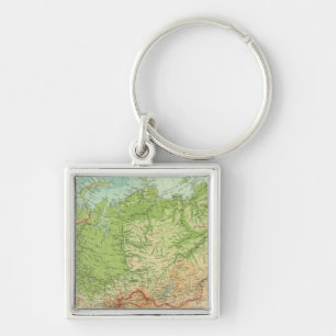 Sibirienkarte mit Schifffahrtsrouten Schlüsselanhänger