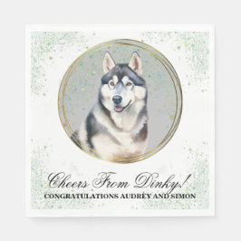 Sibirische HochzeitsNapkins mit Foto von Hunden Serviette