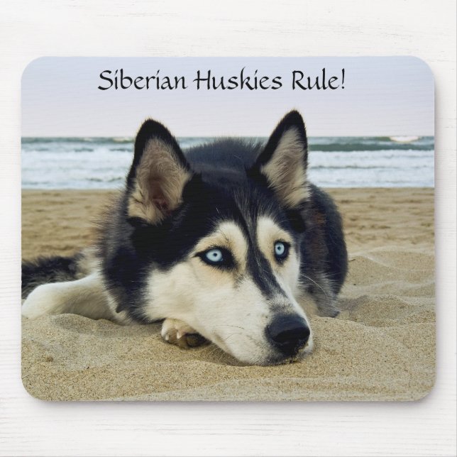 Sibirische Huskies-Regel Mousepad (Vorne)