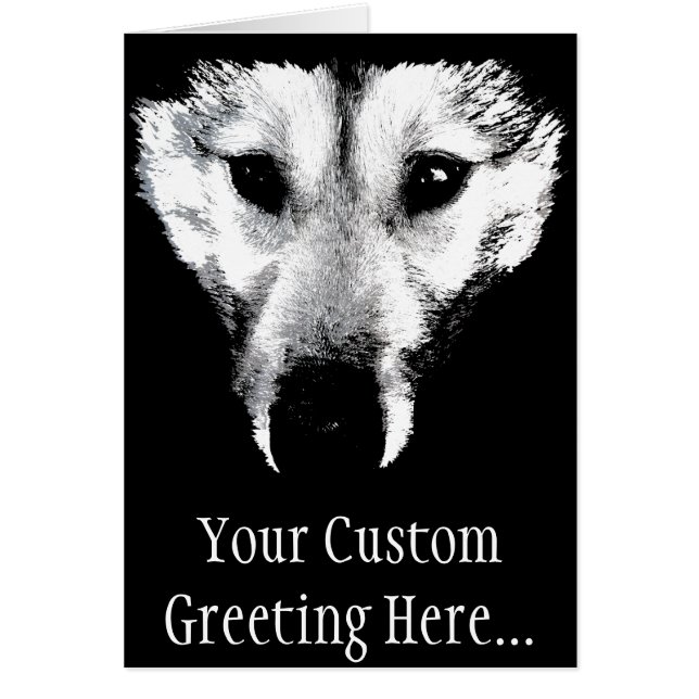 Sibirische Husky Card Malamute Wolf Hundenkarte ku (Vorne)
