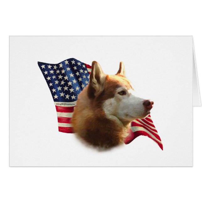 Sibirische Husky-Flagge (rot) (Vorderseite (Horizontal))