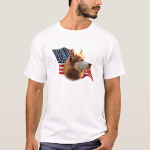 Sibirische Husky-Flagge (rot) T-Shirt