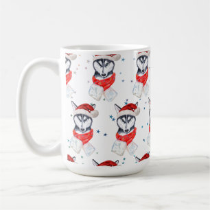 Sibirische Husky-Hunderasse Weihnachtssterne Kaffeetasse