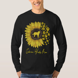 Sibirische Husky-Mama Sonnenblume Sibirischer Husk T-Shirt