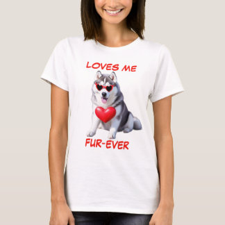 Sibirische Husky Rotes Herz Herz - Sonnenbrille in T-Shirt