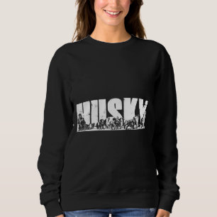 Sibirische Husky-Schlitten-Dog-Pack mit Eskimo Sweatshirt