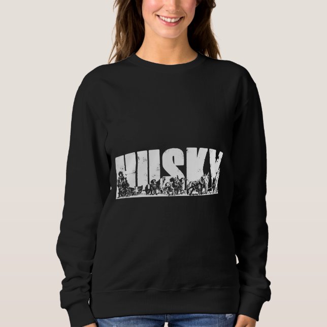 Sibirische Husky-Schlitten-Dog-Pack mit Eskimo Sweatshirt (Vorderseite)