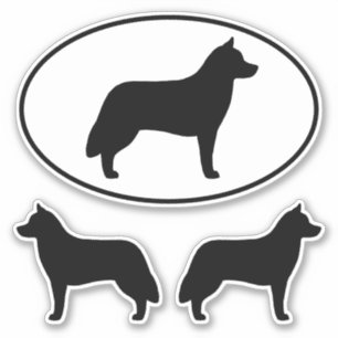 Sibirische Husky-Silhouetten Hund Vinyl Sticker Se