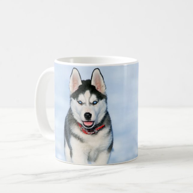Sibirische Husky-Tasse Kaffeetasse (Vorderseite Links)