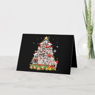 Sibirische Husky-Weihnachtsbaumlichter Hunde-Wei Karte