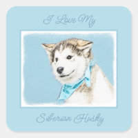 Sibirische Husky-Welpen-Malerei - Original Dog Art