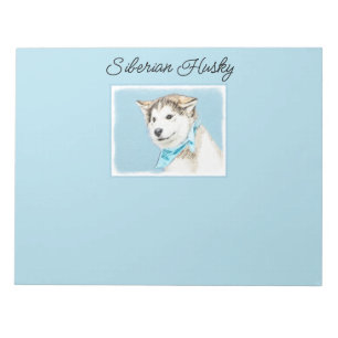 Sibirische Husky-Welpen-Malerei - Original Hundesc Notizblock
