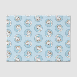 Sibirische Husky Welpenmalerei Copper Red Dog Art Seidenpapier