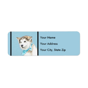 Sibirische Husky-Welpenmalerei - Original Hundesch