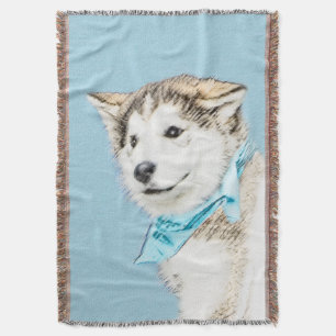 Sibirische Husky-Welpenmalerei - Original Hundesch Decke