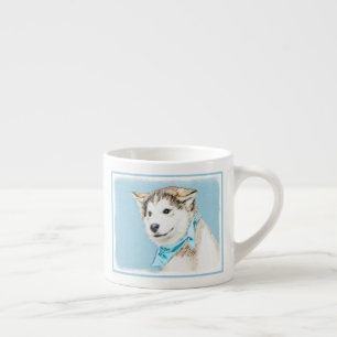 Sibirische Husky-Welpenmalerei - Original Hundesch Espressotasse